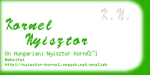 kornel nyisztor business card